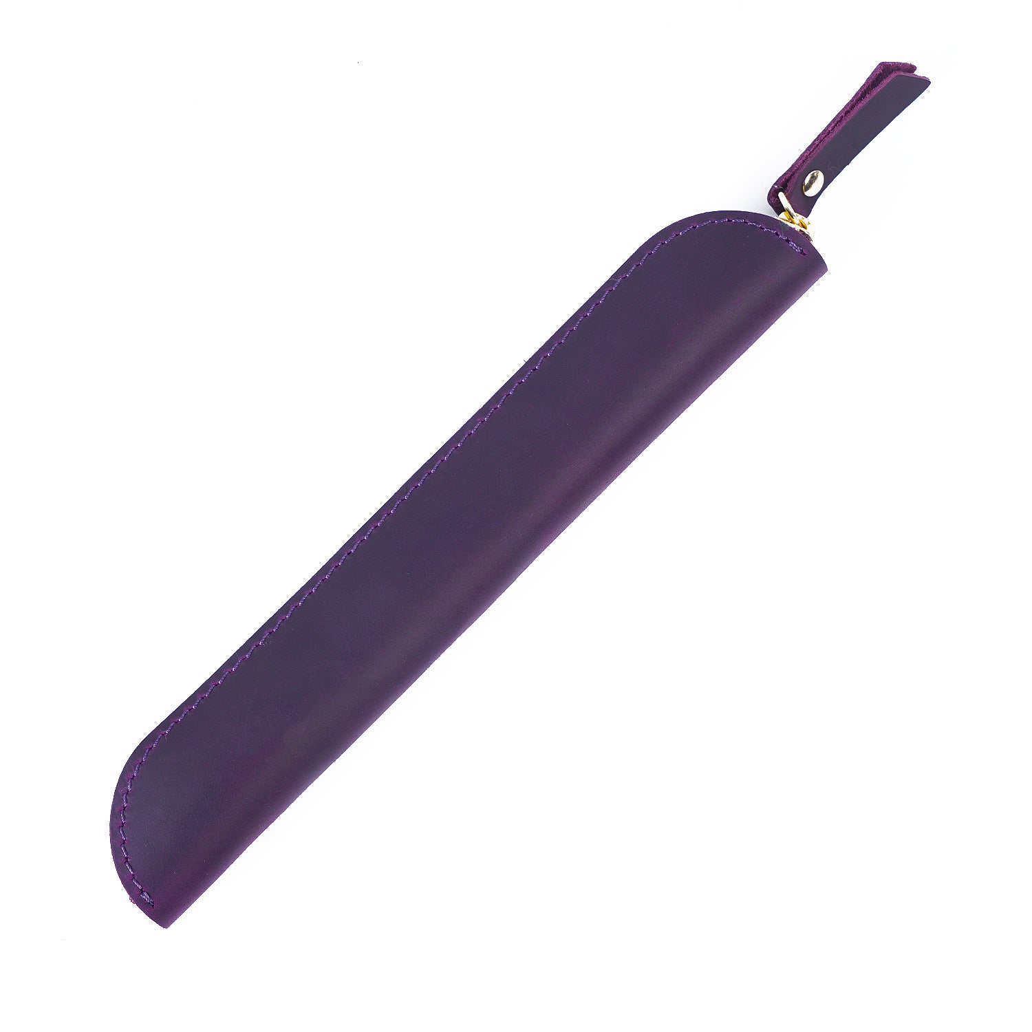 Wholesale Retro Simple Leather Cowhide Zipper Mini Pencil Case